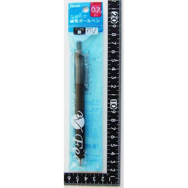 油性ボールペン ビクーニャフィール ボール径0.7mm 黒 クリアブラック軸 (100円ショップ 100円均一 100均一 100均)