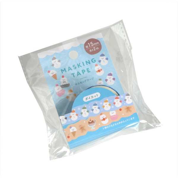 マスキングテープ ダイカット スノーフレンズ 1.5cm×長さ2m ［色柄指定不可］ (100円ショップ 100円均一 100均一 100均)