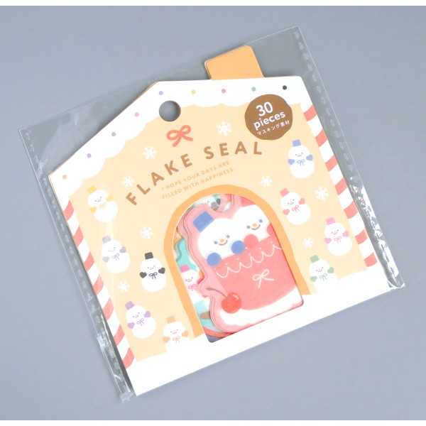 フレークシール スノーフレンズ柄 30枚入 (100円ショップ 100円均一 100均一 100均)