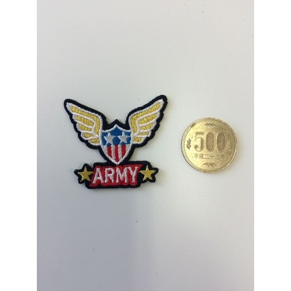 アップリケ アメリカン パターンA 5．1×4．5cm アイロン接着 (100円ショップ 100円均一 100均一 100均)