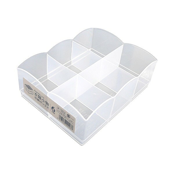 衣類小物収納ボックス 6分割 クリア 13×17×高さ6.1cm (100円ショップ 100円均一 100均一 100均)