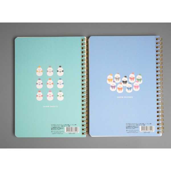 A5 Wリングノート A罫 スノーフレンズ柄 50枚 ［色柄指定不可］ (100円ショップ 100円均一 100均一 100均)