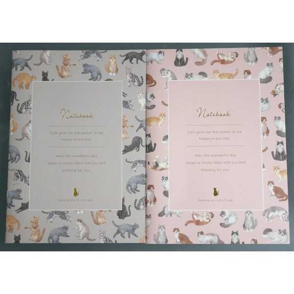 A5中綴じノート ねこ 48ページ ［色柄指定不可］ (100円ショップ 100円均一 100均一 100均)