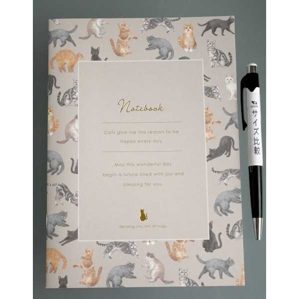 A5中綴じノート ねこ 48ページ ［色柄指定不可］ (100円ショップ 100円均一 100均一 100均)