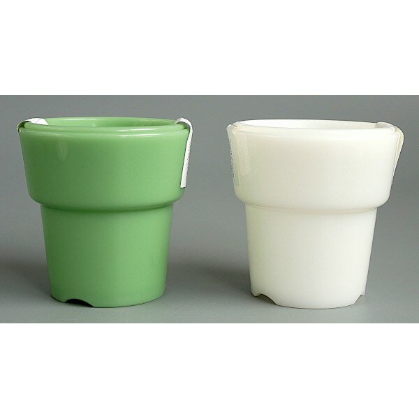 ガラス風ポット 受皿付 2号(直径7.4×高さ7.8cm) ［色指定不可］ (100円ショップ 100円均一 100均一 100均)