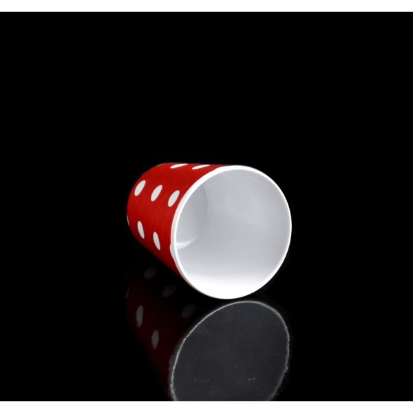 メラミンタンブラー カラードット レッド 容量180ml ※訳あり品