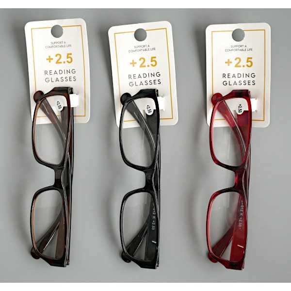 兼用プラ老眼鏡 +2.5 ［色指定不可］ (100円ショップ 100円均一 100均一 100均)