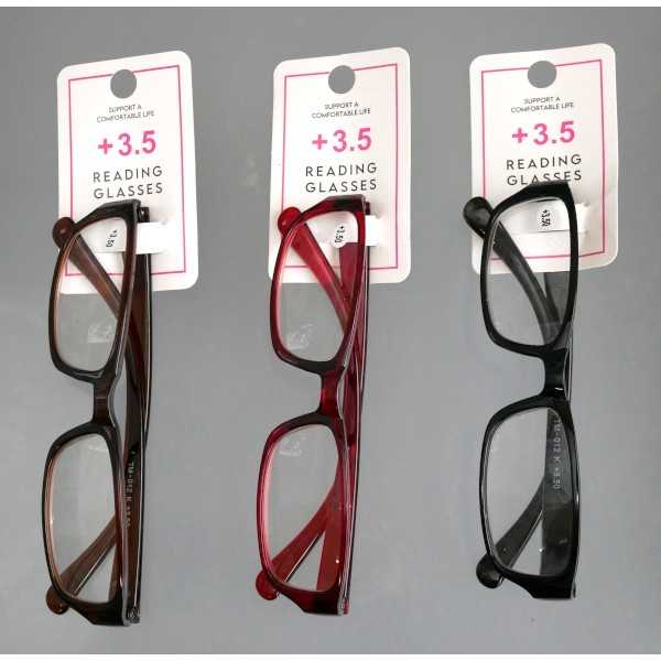 兼用プラ老眼鏡 +3.5 ［色指定不可］ (100円ショップ 100円均一 100均一 100均)
