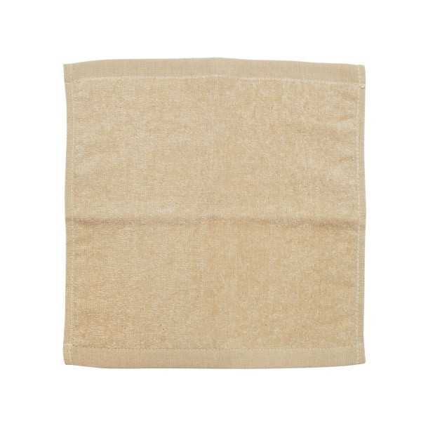 シャーリングミニハンドタオル ベージュ 25×25cm (100円ショップ 100円均一 100均一 100均)