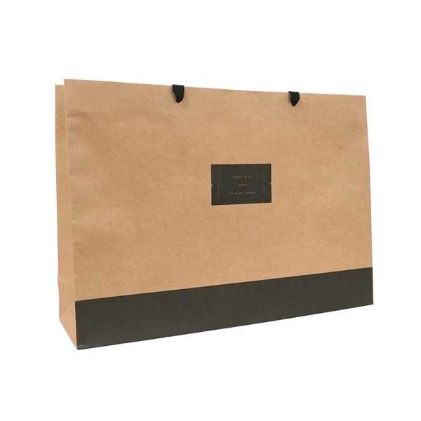 Rakuten - ペーパーバッグ クラフト ロゴ柄 39×55×15cm ［色柄指定不可］