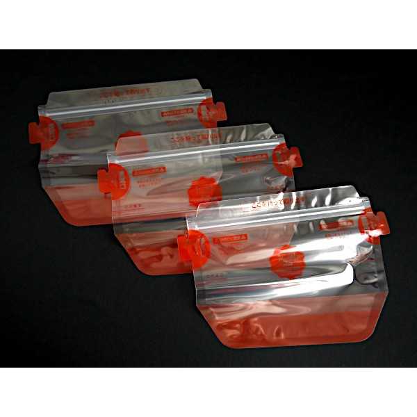 レンジでかんたん時短調理バッグ 24×17.5×マチ10.2cm 3枚入 (100円ショップ 100円均一 100均一 100均)