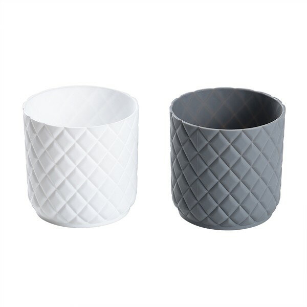 エンボスプランター 直径10×高さ9.7cm ［色指定不可］ (100円ショップ 100円均一 100均一 100均)