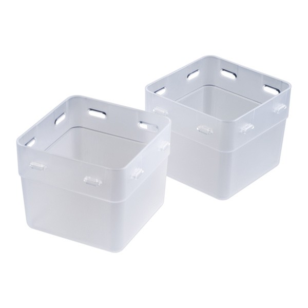 こまごま整理カップ クリアー L(8.5×8.5×高さ7cm) 2個入 (100円ショップ 100円均一 100均一 100均)