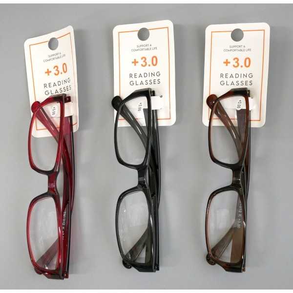 兼用プラ老眼鏡 +3.0 ［色指定不可］ (100円ショップ 100円均一 100均一 100均)