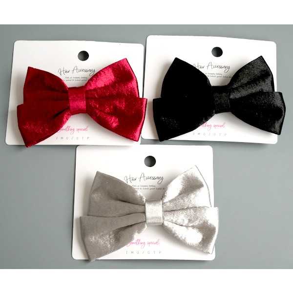 リボンクリップ メタリックサテン ［色指定不可］ (100円ショップ 100円均一 100均一 100均)