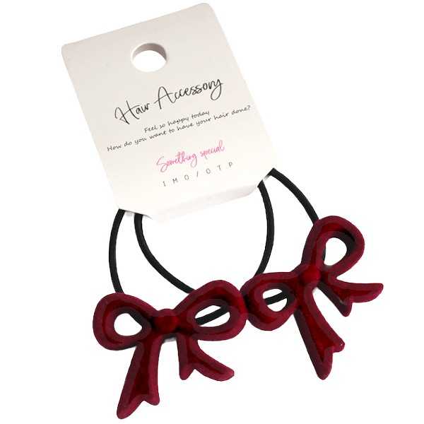 ポニー フロッキーリボン 2個入 ［色指定不可］ (100円ショップ 100円均一 100均一 100均)