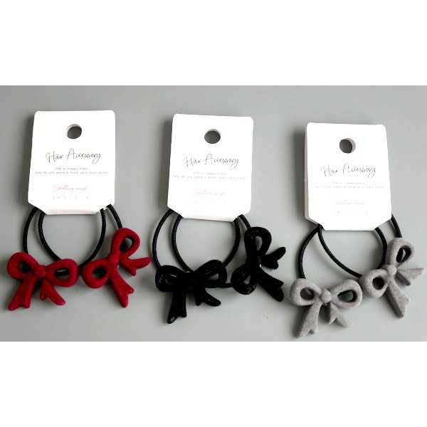 ポニー フロッキーリボン 2個入 ［色指定不可］ (100円ショップ 100円均一 100均一 100均)