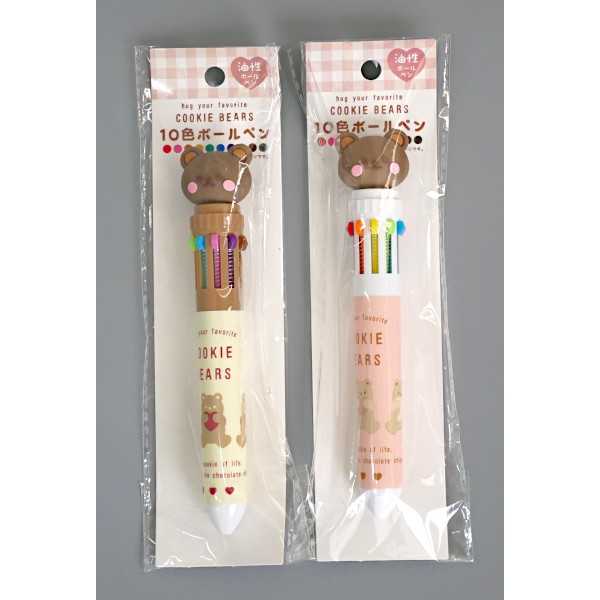10色ボールペン 油性 くま ［色指定不可］ (100円ショップ 100円均一 100均一 100均)
