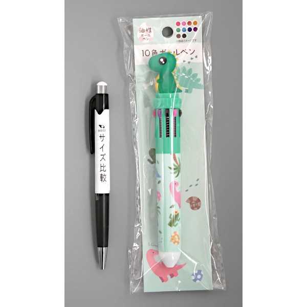 10色ボールペン 油性 恐竜 ［色指定不可］ (100円ショップ 100円均一 100均一 100均)