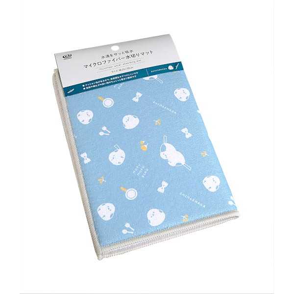 マイクロファイバー水切りマット シマエナガ柄 25×35cm ［色指定不可］ (100円ショップ 100円均一 100均一 100均)