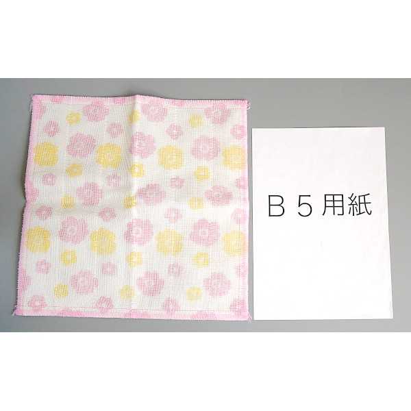 プリントかや織りふきん 8枚重 フラワー 30×30cm ［色指定不可］ (100円ショップ 100円均一 100均一 100均)