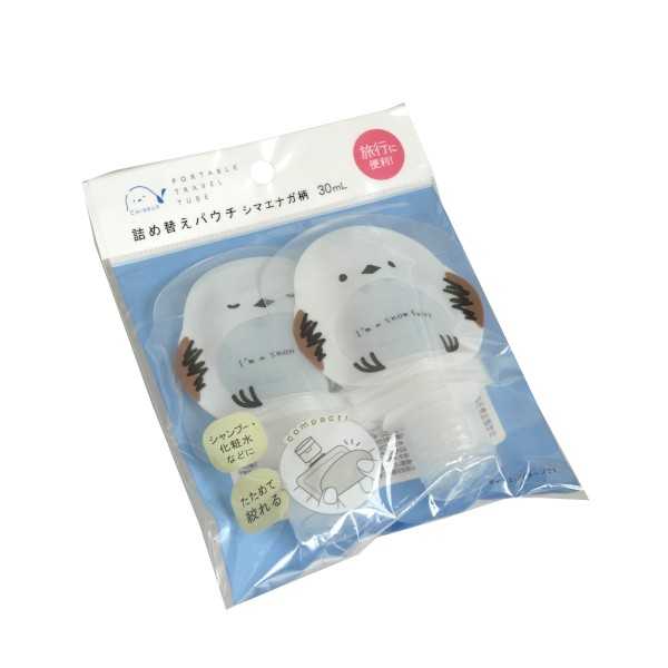 詰め替えパウチ シマエナガ柄 容量30ml 2枚入 (100円ショップ 100円均一 100均一 100均)