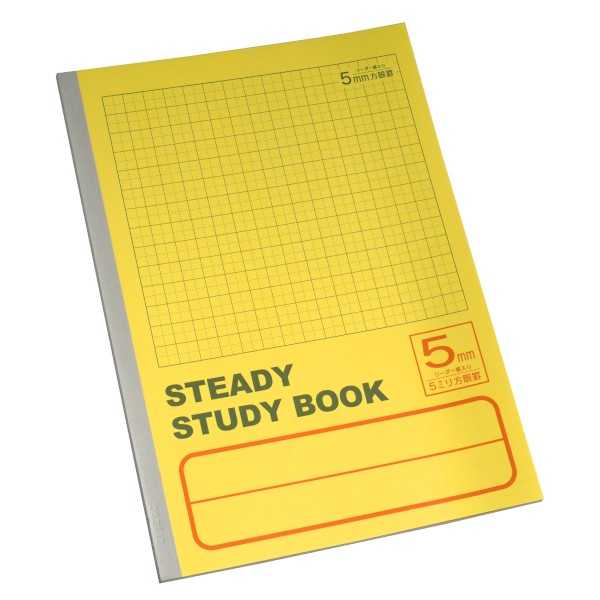 ステディ学習帳 5mm方眼罫 リーダー罫入 40枚 (100円ショップ 100円均一 100均一 100均)