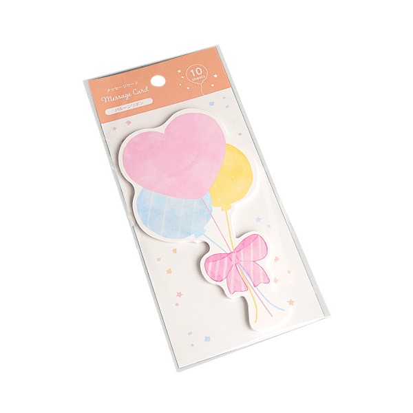 メッセージカード バルーンリボン 10枚入 ［種類指定不可］ (100円ショップ 100円均一 100均一 100均)
