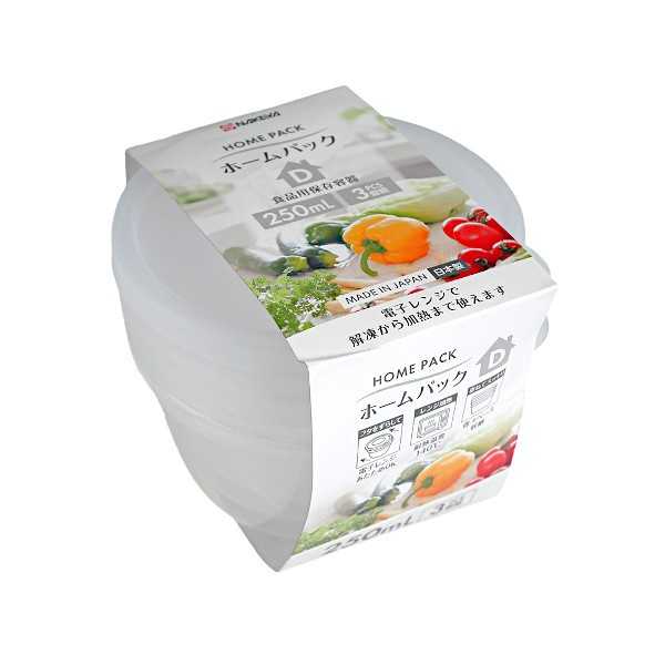 ホームパックD クリア 容量250ml 3個入 (100円ショップ 100円均一 100均一 100均)