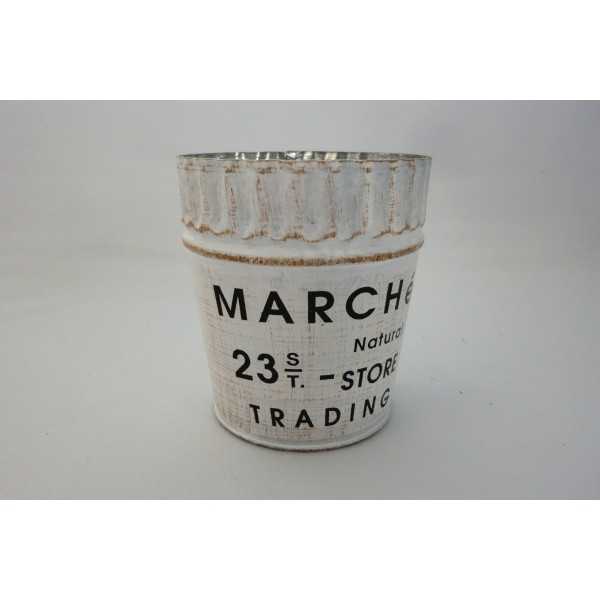 ブリキポット マルシェ 9.5×高さ10.5cm ［色指定不可］ (100円ショップ 100円均一 100均一 100均)