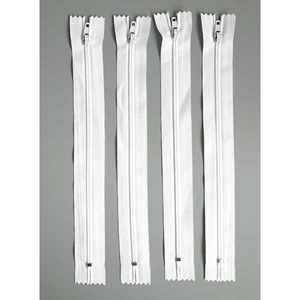 ファスナー 白 20cm 4本入 (100円ショップ 100円均一 100均一 100均)