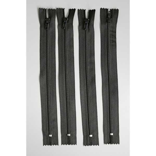 ファスナー 黒 20cm 4本入 (100円ショップ 100円均一 100均一 100均)