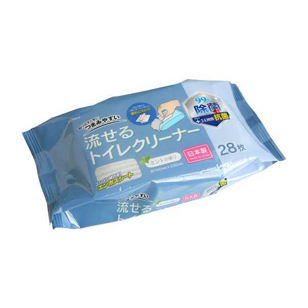 つまみやすい流せるトイレクリーナー 28枚入 (100円ショップ 100円均一 100均一 100均)