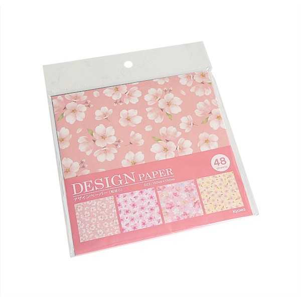 デザインペーパー 桜巡り SE 15×15cm 48枚入 (100円ショップ 100円均一 100均一 100均)