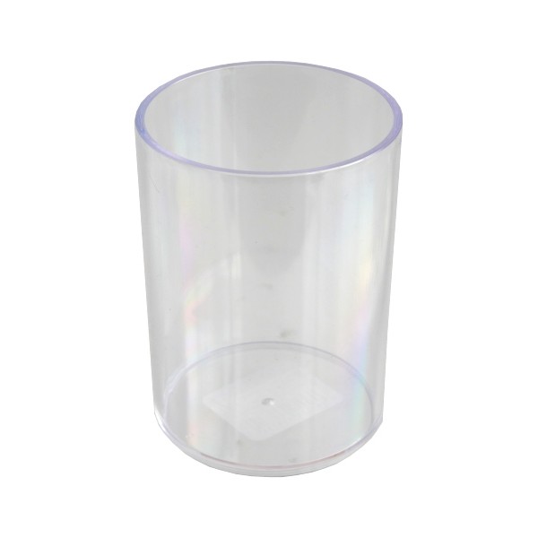 クリアシンプルケース ペンスタンド 丸 直径7×高さ9.5cm (100円ショップ 100円均一 100均一 100均)...
