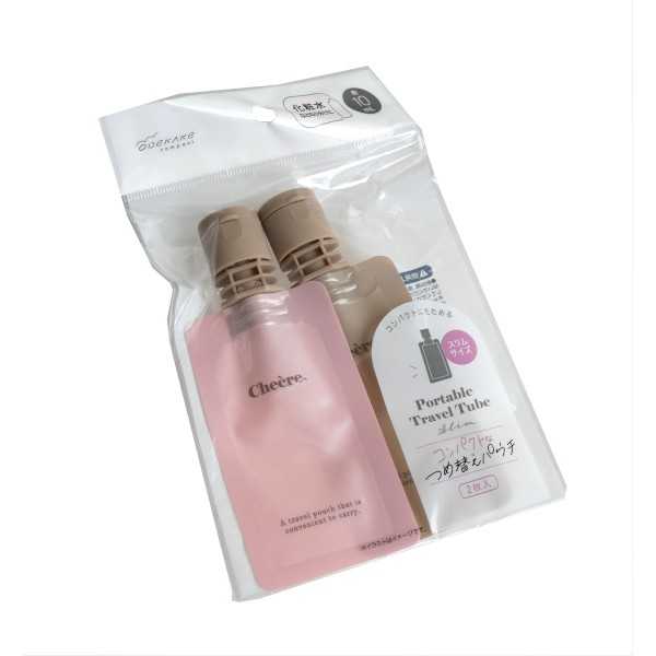 コンパクトなつめかえパウチ 容量10ml 2枚入 (100円ショップ 100円均一 100均一 100均)