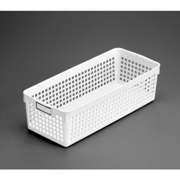 ネームバスケット ロング ホワイト 12.8×30.1×高さ8.8cm (100円ショップ 100円均一...