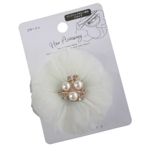 コサージュ フラワーパール ［色指定不可］ (100円ショップ 100円均一 100均一 100均)
