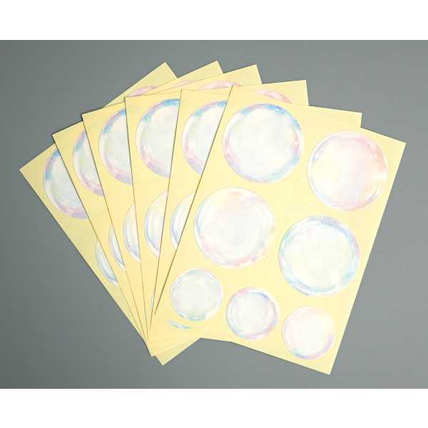 メッセージシール シャボン玉柄 42片入 (100円ショップ 100円均一 100均一 100均)