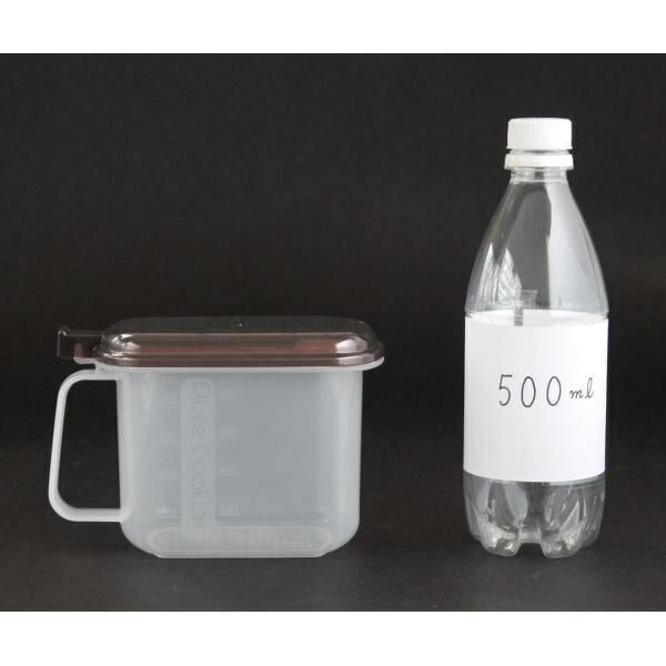調味料入れ ピュアポット 720ml スプーン付 ブラウン (100円ショップ 100円均一 100均一 100均)