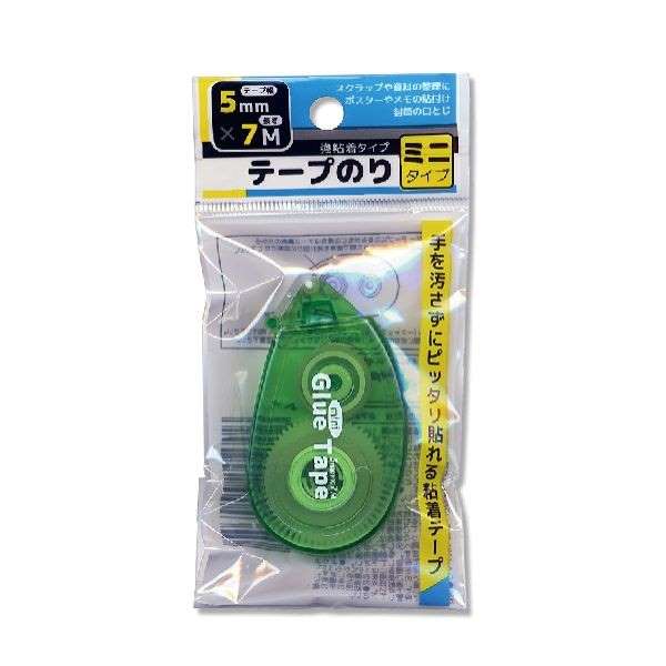 テープのり ミニサイズ テープ幅5mm×長さ7m 強粘着タイプ (100円ショップ 100円均一 100均一 100均)