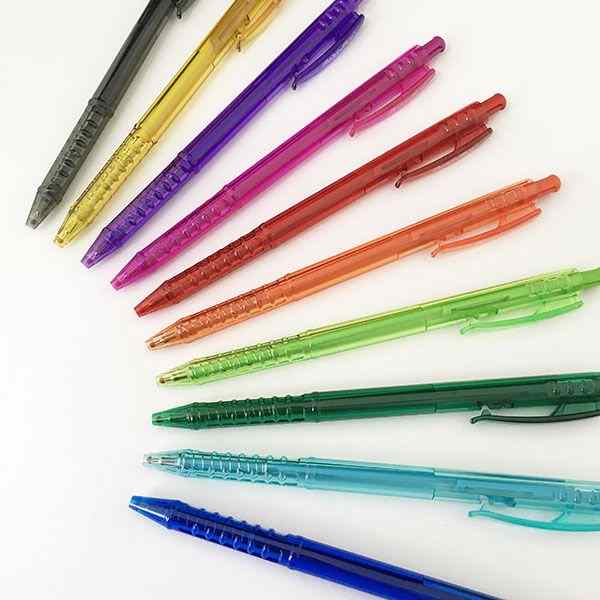 カラーボールペン 10色入 ノック式 (100円ショップ 100円均一 100均一 100均)