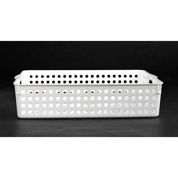 ストックバスケット A4 ホワイト 26.4×35.3×高さ8.1cm