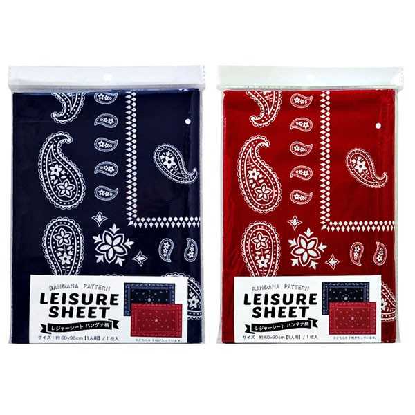 レジャーシート バンダナ柄 60×90cm ［色指定不可］ (100円ショップ 100円均一 100...