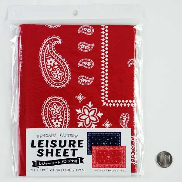 レジャーシート バンダナ柄 60×90cm ［色指定不可］ (100円ショップ 100円均一 100...