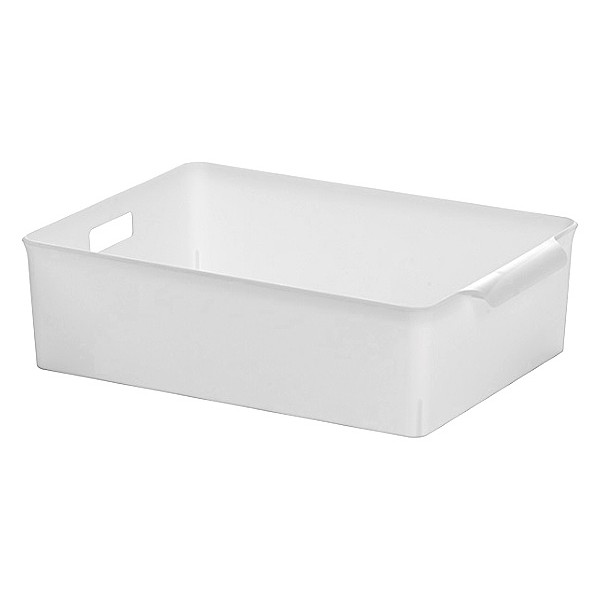 ラッセバスケット B5 ホワイト 21×30×高さ8.3cm (100円ショップ 100円均一 100均一 100均)
