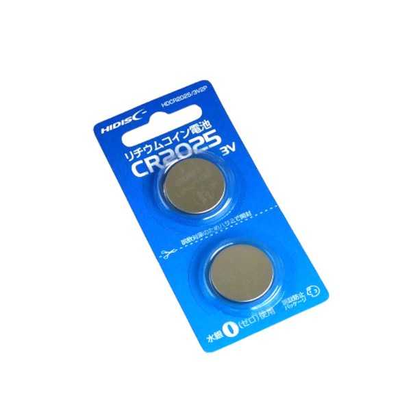 リチウムコイン電池 CR2025 3V 2個入 (100円ショップ 100円均一 100均一 100均)