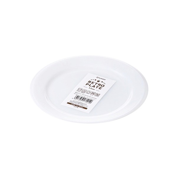 レトロプレート ホワイト 17cm (100円ショップ 100円均一 100均一 100均)
