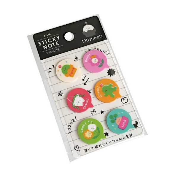 乐天商城 - フィルム付箋 ふきだし ニコニコフレンズ 120枚入 (100円ショップ 100円均一 100均一 100均)