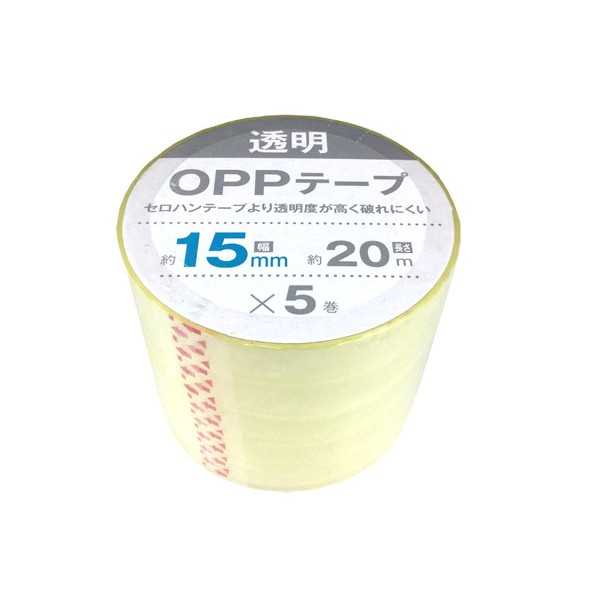 Rakuten - OPPテープ 透明 幅15mm×長さ20m 5巻入 (100円ショップ 100円均一 100均一 100均)
